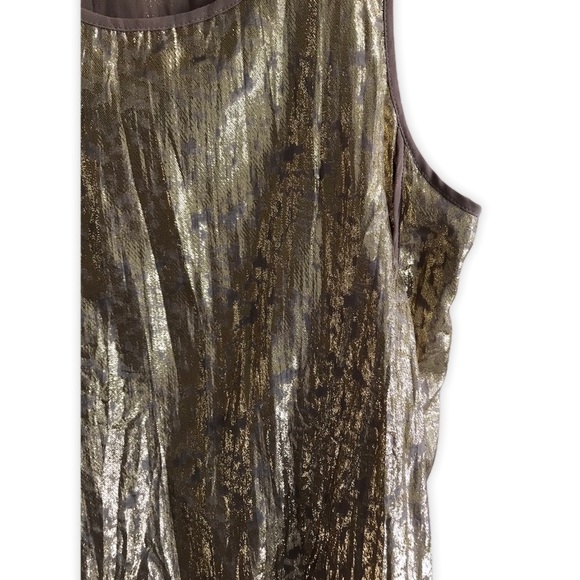 Kenneth Cole Gold Leaf Racer Back Tank Top Shimmer - Picture 4 of 8